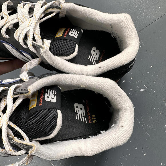 New Balance 574v2 Black Poppy Mens 10D Black Suede And Fabric Trainers - Picture 7 of 9